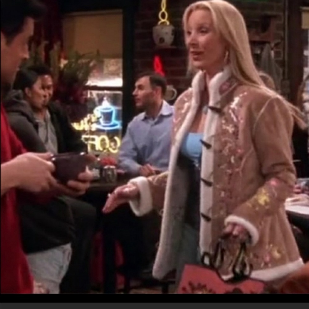 Vintage 90s suede jacket Phoebe friends tv show